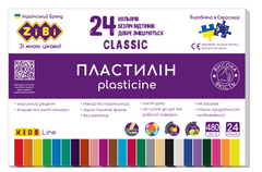 Пластилін CLASSIC 24 кольорів, 480г, KIDS Line купити в Україні